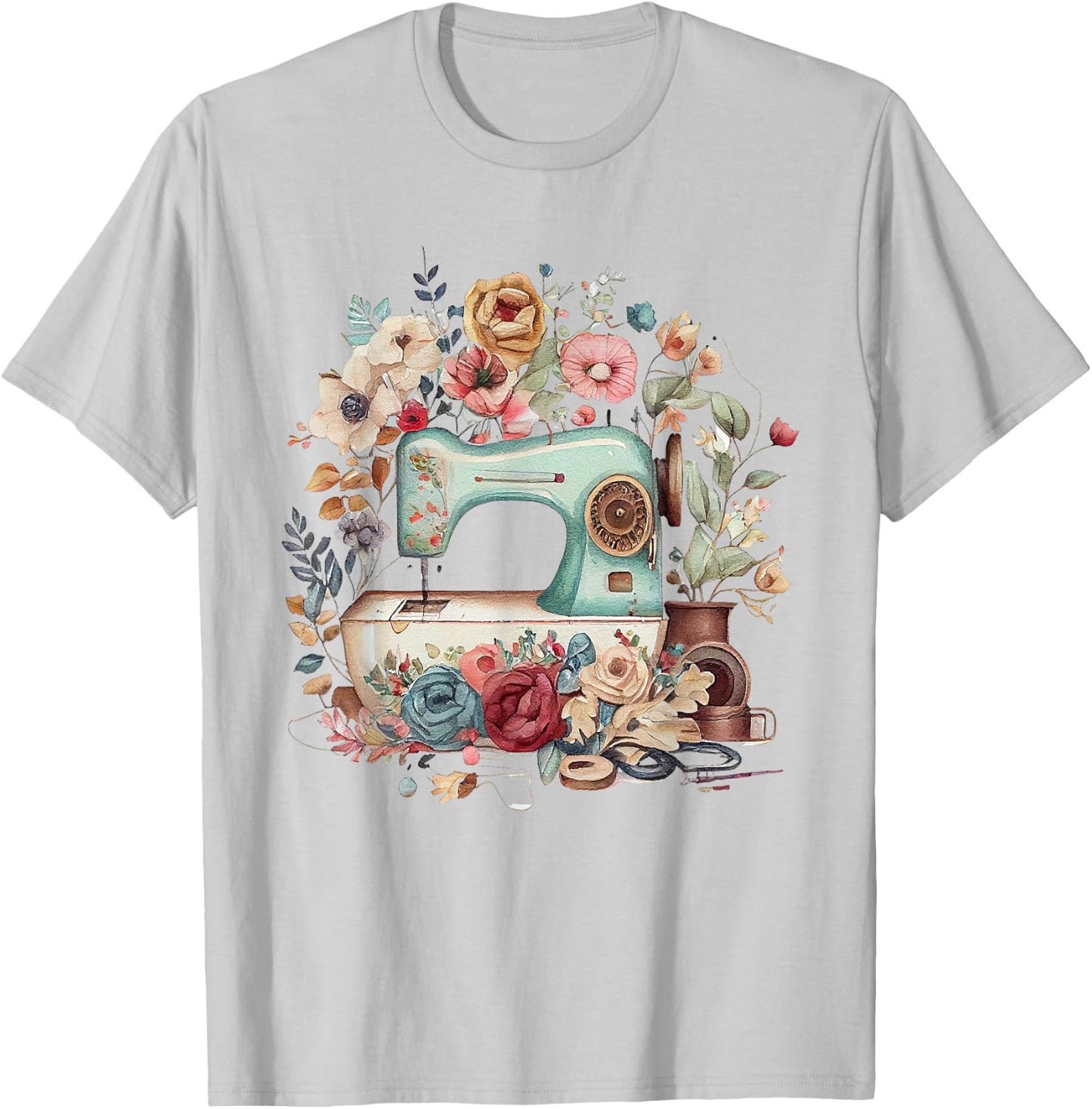 Vintage Quilting Yarn Graphic Seamstress Sewing Themed T-Shirt - T-Shirt | Ash