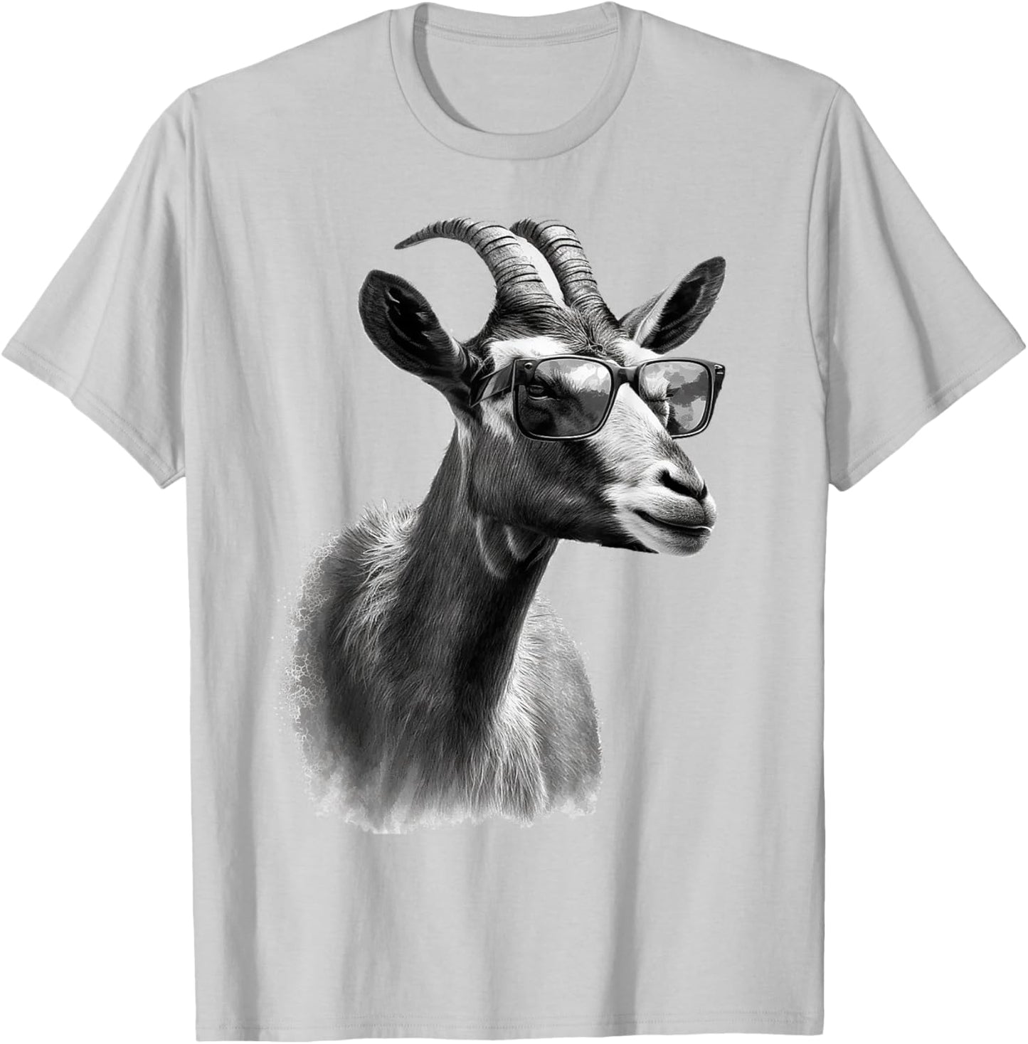 Goat Sunglasses Art Animals Animal Goat T-Shirt - T-Shirt | Ash
