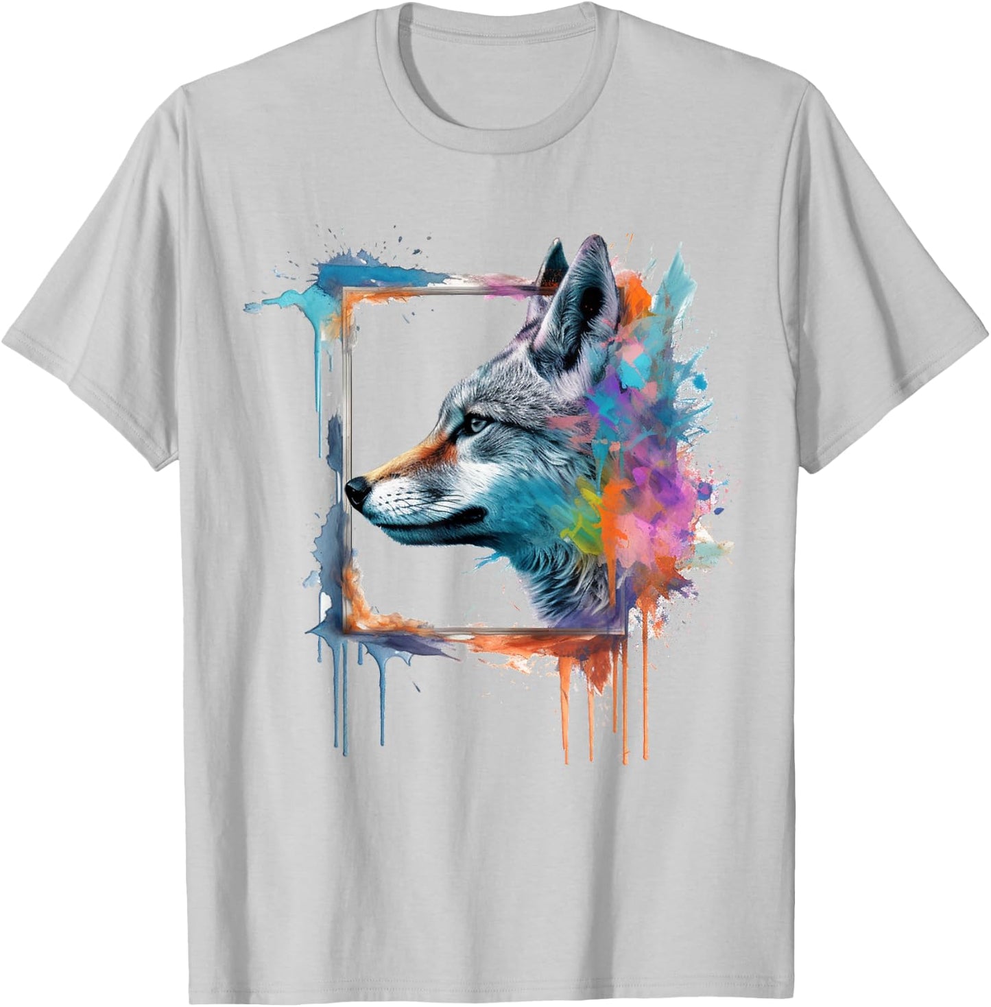 Fox Art Colourful Animal Fox T-Shirt - T-Shirt | Ash