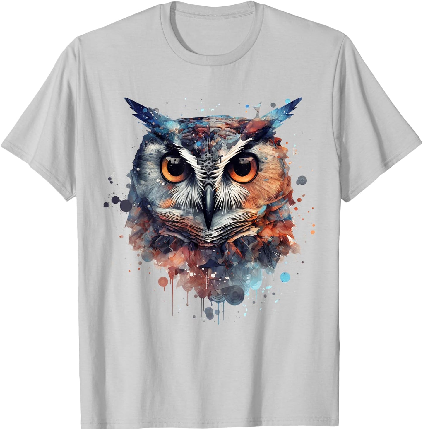 Owl animal lovers colourful artwork - animal bird art owl T-Shirt - T-Shirt | Ash
