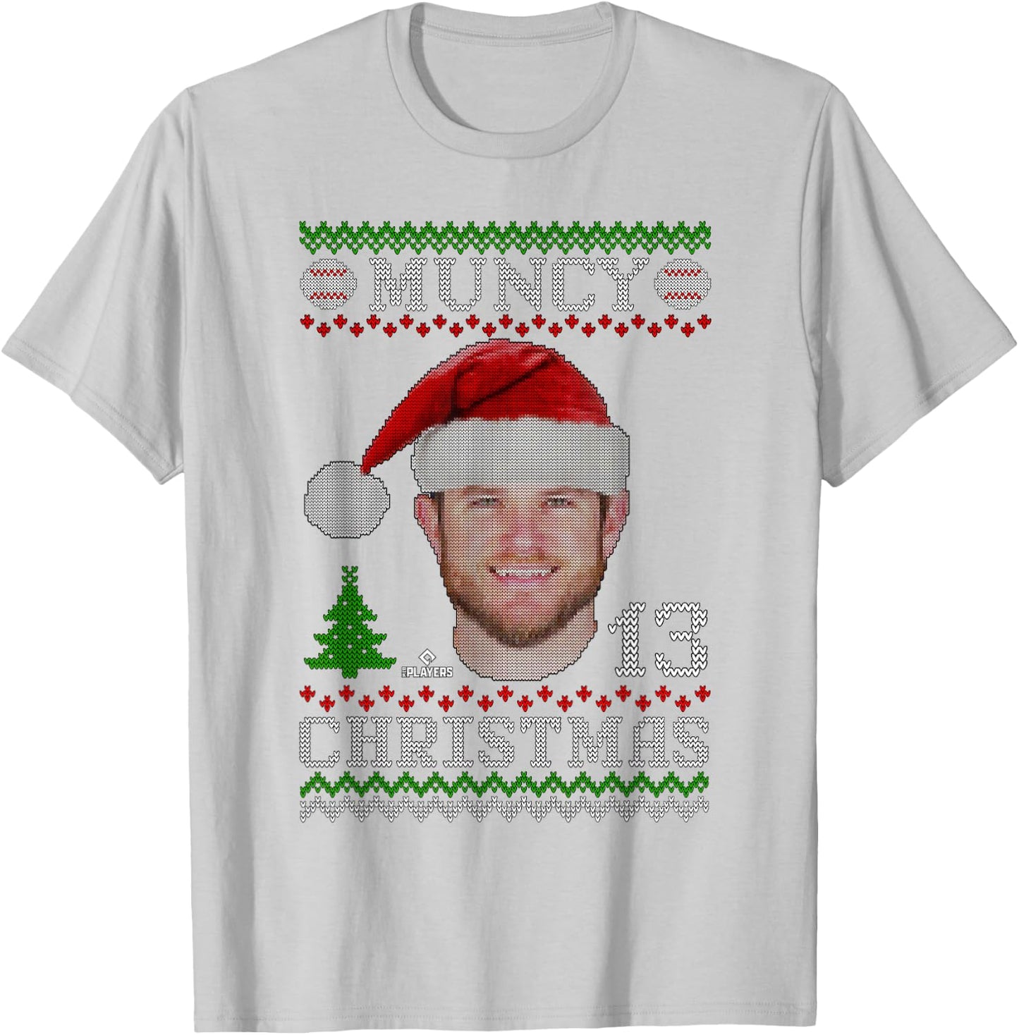 Max Muncy Los Angeles Baseball Christmas Sweater MLBPA T-Shirt - T-Shirt | Ash