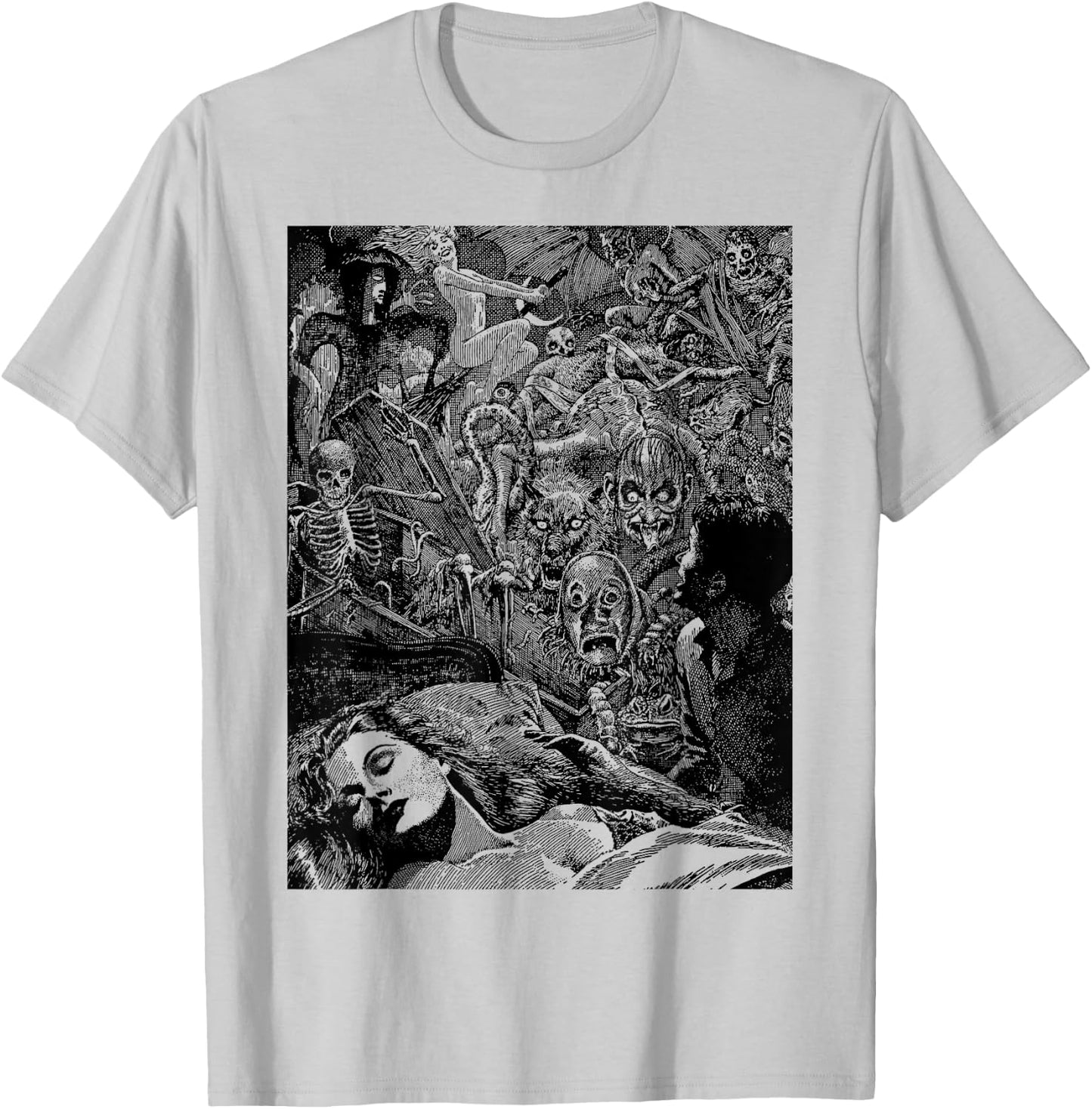 Classic Halloween Monsters Slasher Horror Movie Horror Show T-Shirt - T-Shirt | Ash