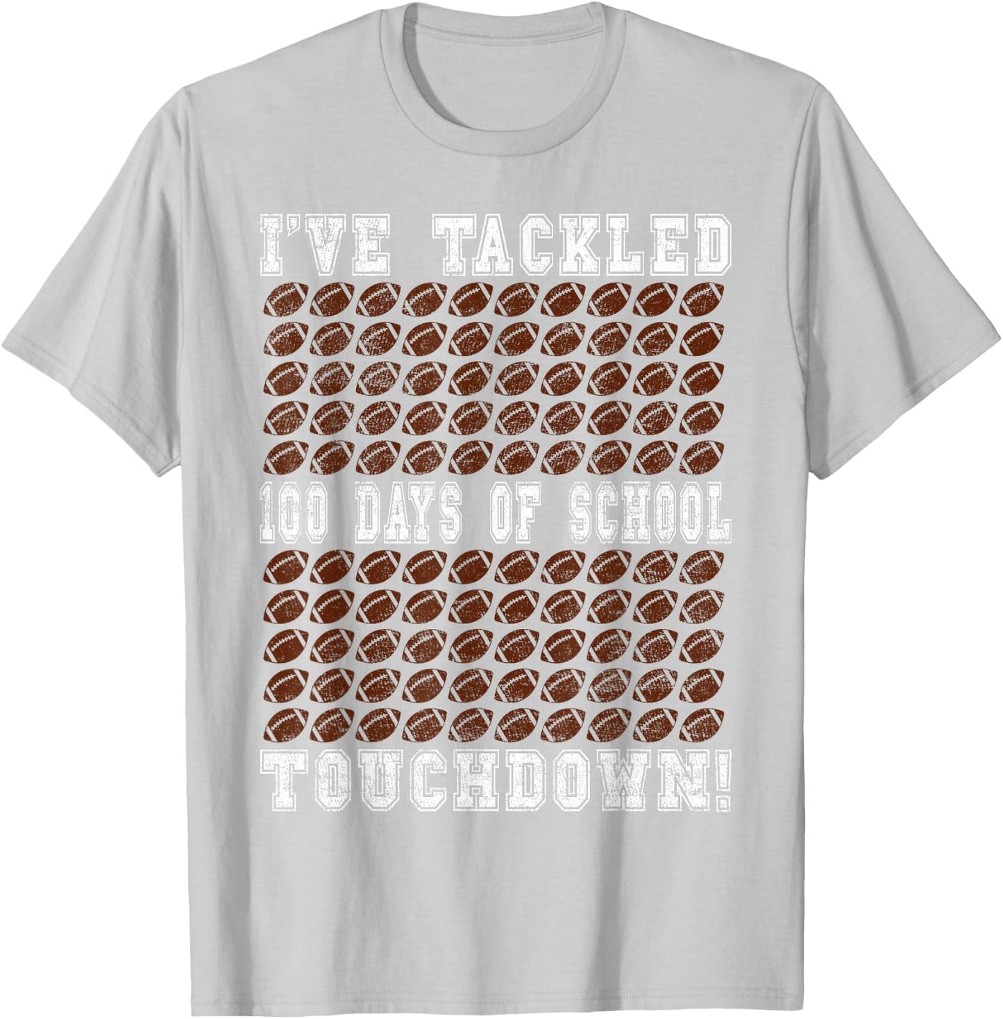 100 Days of School Party - Football 100th Day of School T-Shirt - T-Shirt | Ash