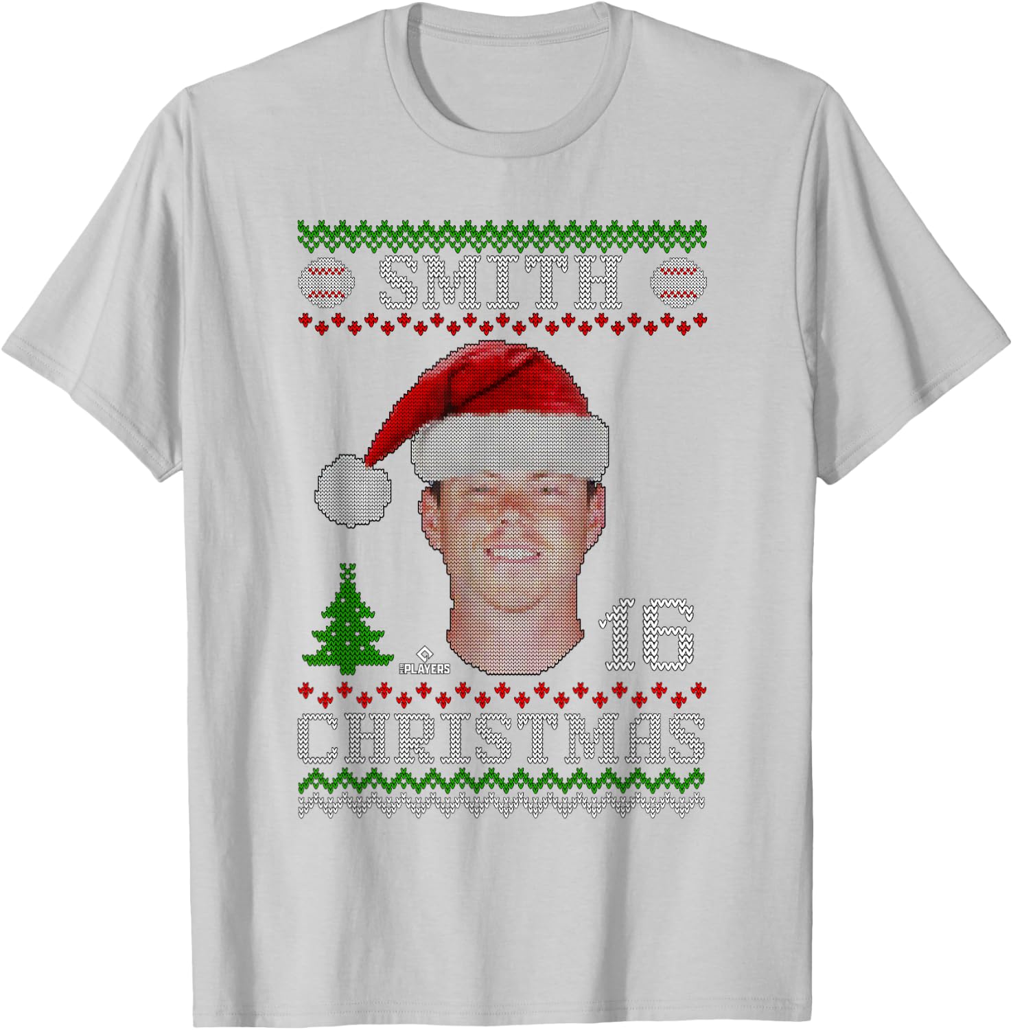 Will Smith Los Angeles Baseball Christmas Sweater MLBPA T-Shirt - T-Shirt | Ash