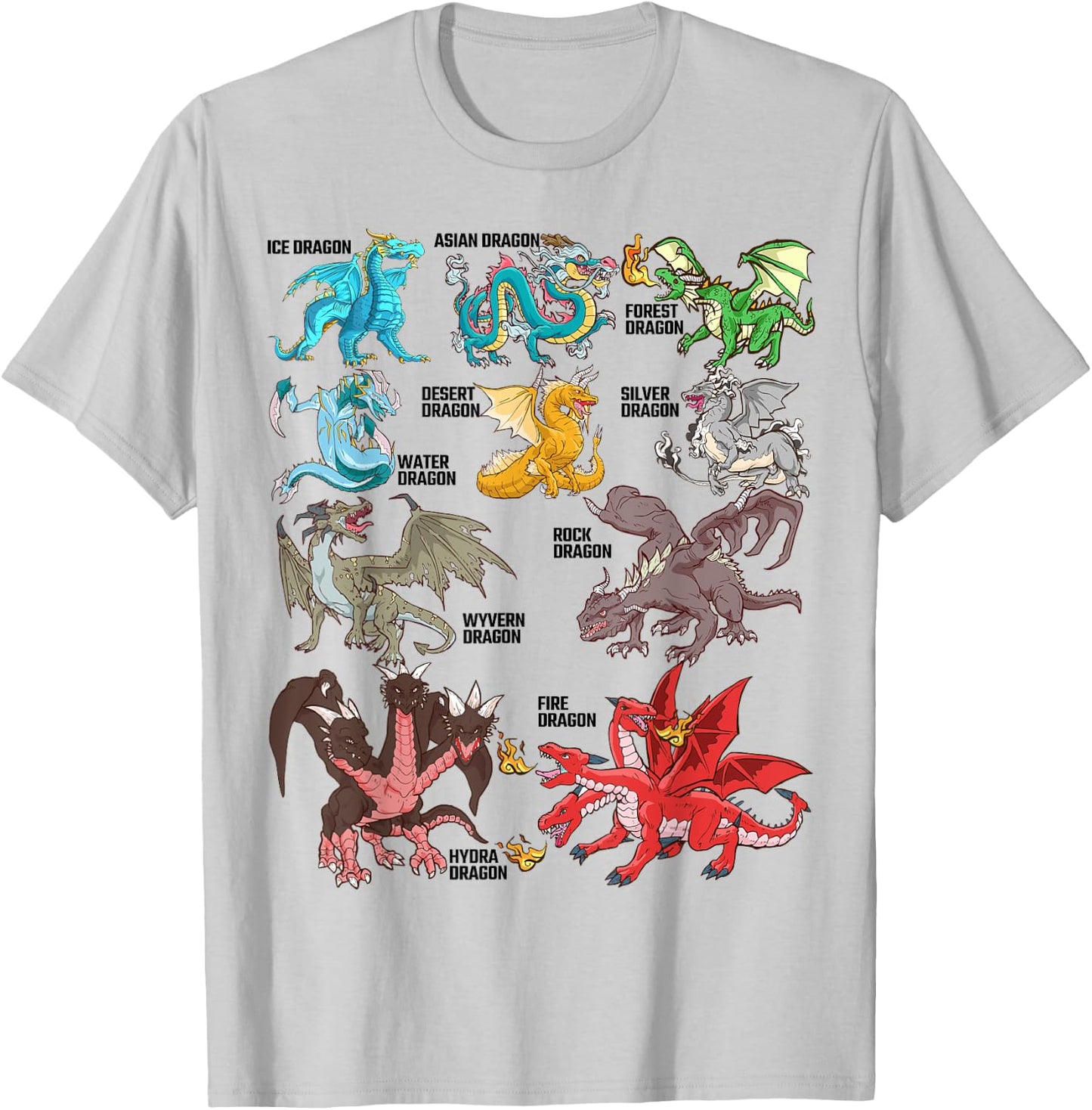 Dragon Types for Dragon Lovers the Dragon Type T-Shirt - T-Shirt | Ash