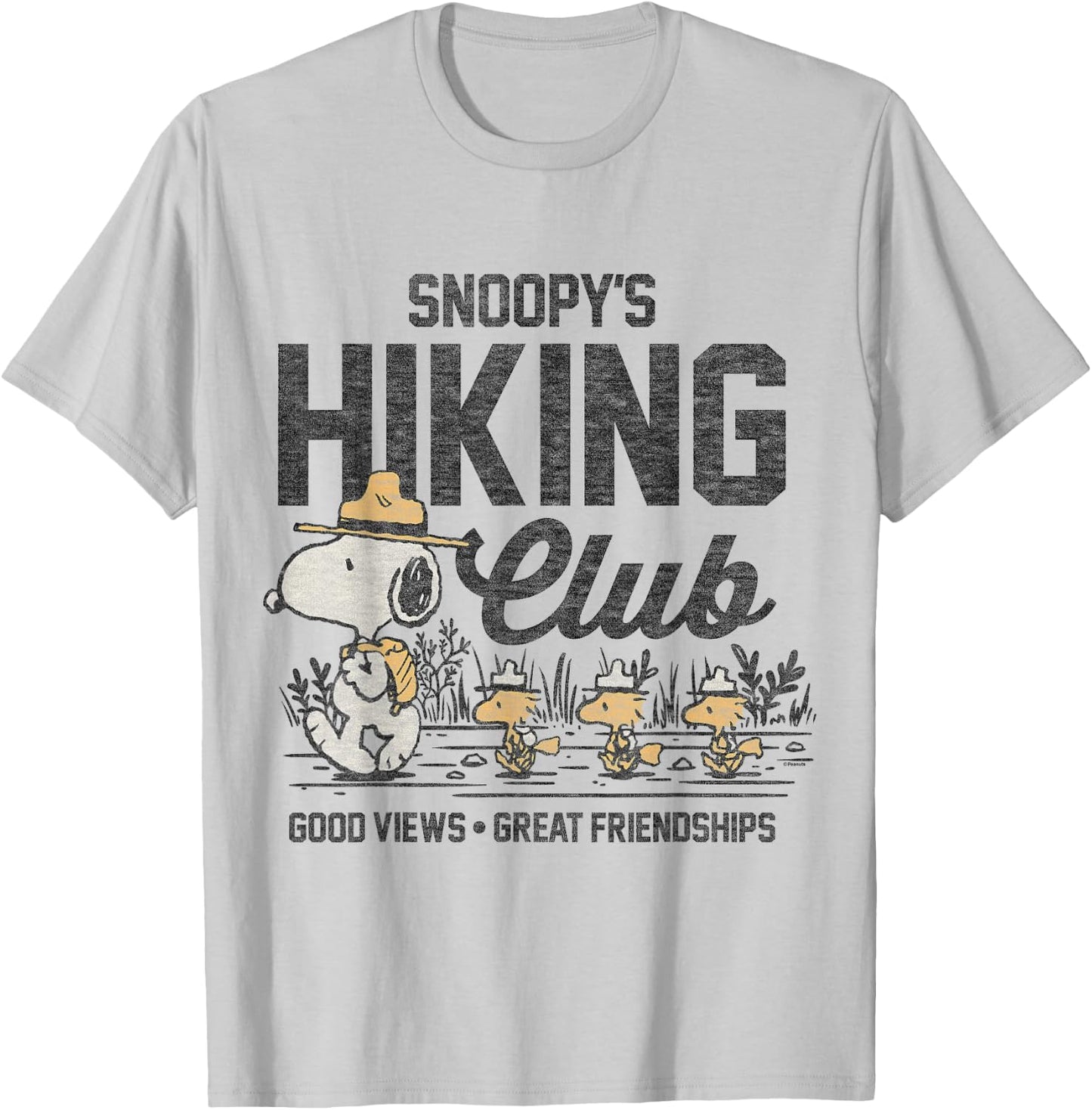 Peanuts - Snoopy's Hiking Club T-Shirt - T-Shirt | Ash