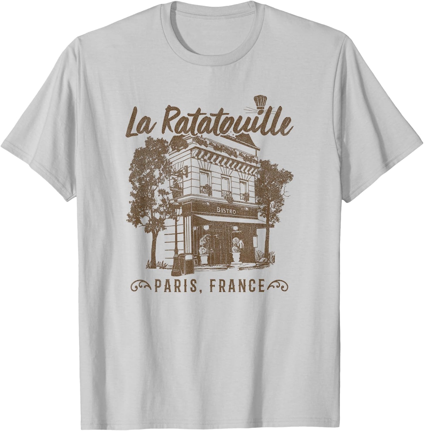 Disney Pixar Ratatouille Paris, France Vintage Restaurant T-Shirt - T-Shirt | Ash