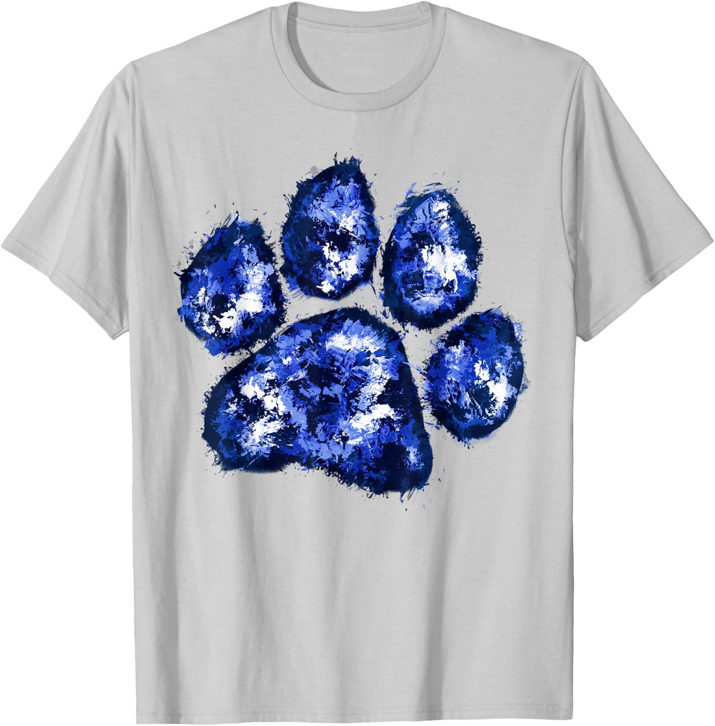 Wildcats Paw Print Blue Wildcats Wild Cat Animal Sports T-Shirt - T-Shirt | Ash