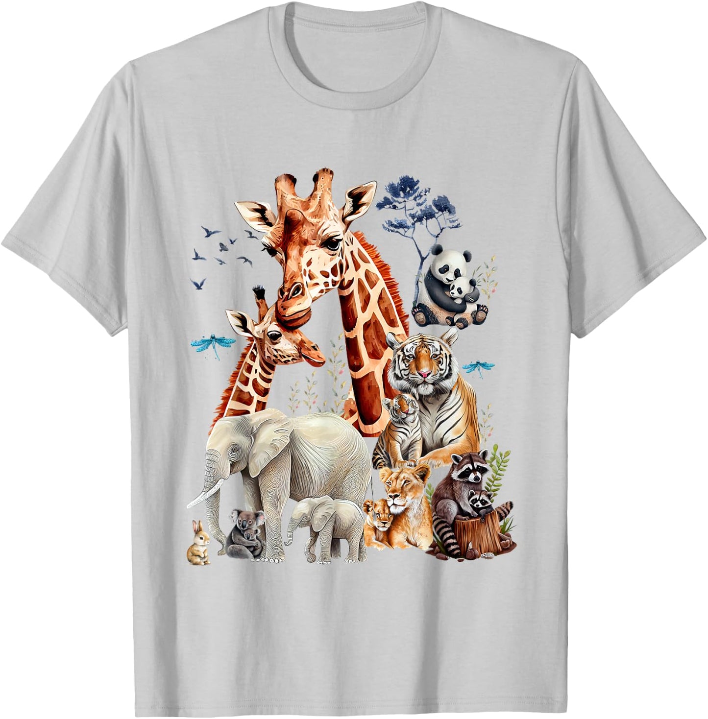 Jungle Animal Wildlife Safari Forest Zoo Theme Wild Animals T-Shirt - T-Shirt | Ash