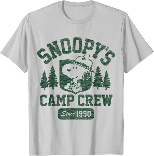 Peanuts - Snoopy's Camp Crew T-Shirt - T-Shirt | Ash