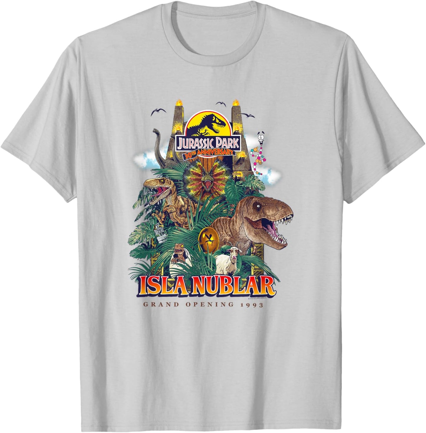 Jurassic Park 30th Anniversary Grand Opening T-Shirt - T-Shirt | Ash