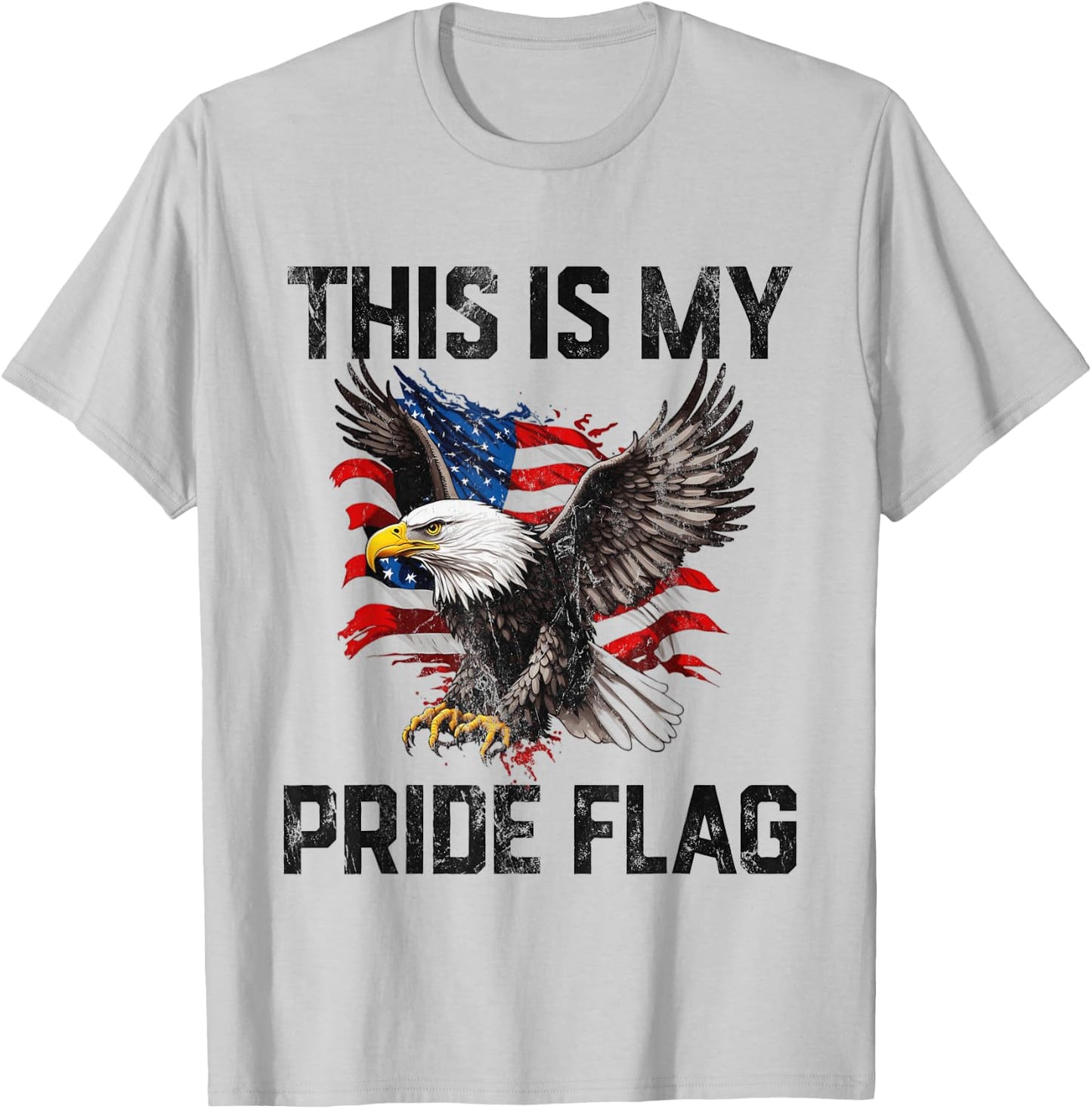 This Is My Pride Flag USA American 4th of July Patriotic T-Shirt - T-Shirt | Ash