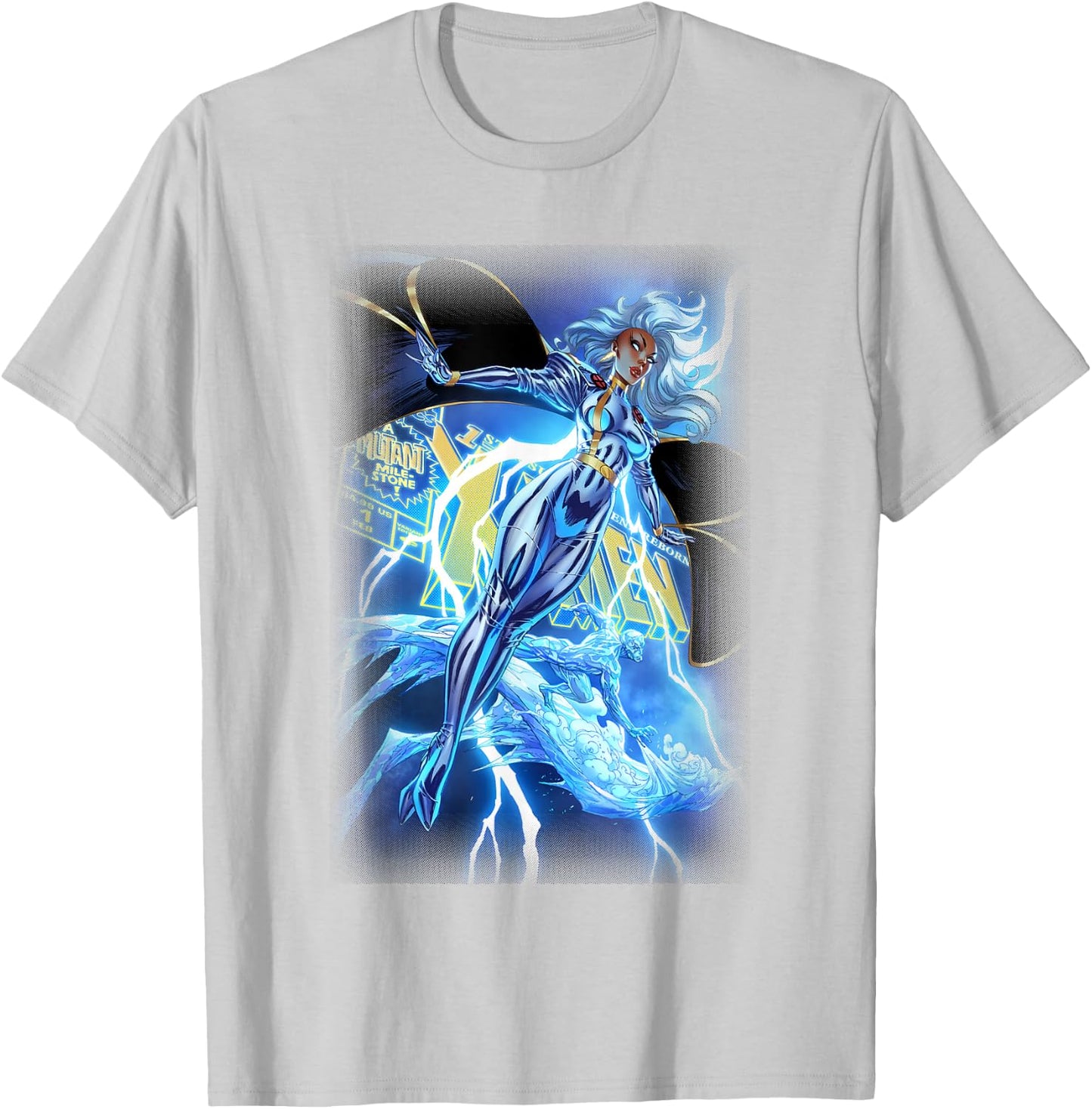 Marvel X-Men Storm & Iceman Epic Distressed Poster T-Shirt - T-Shirt | Ash
