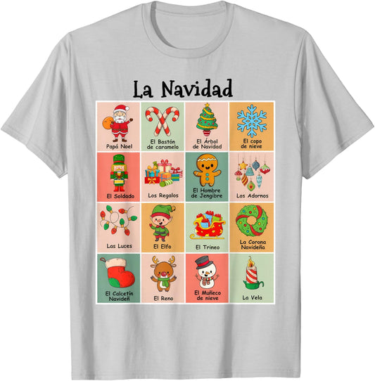 La Navidad Maestra Christmas Spanish Teacher T-Shirt - T-Shirt | Ash