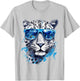 White Leopard Sunglasses Art - Animal Leopard T-Shirt - T-Shirt | Ash