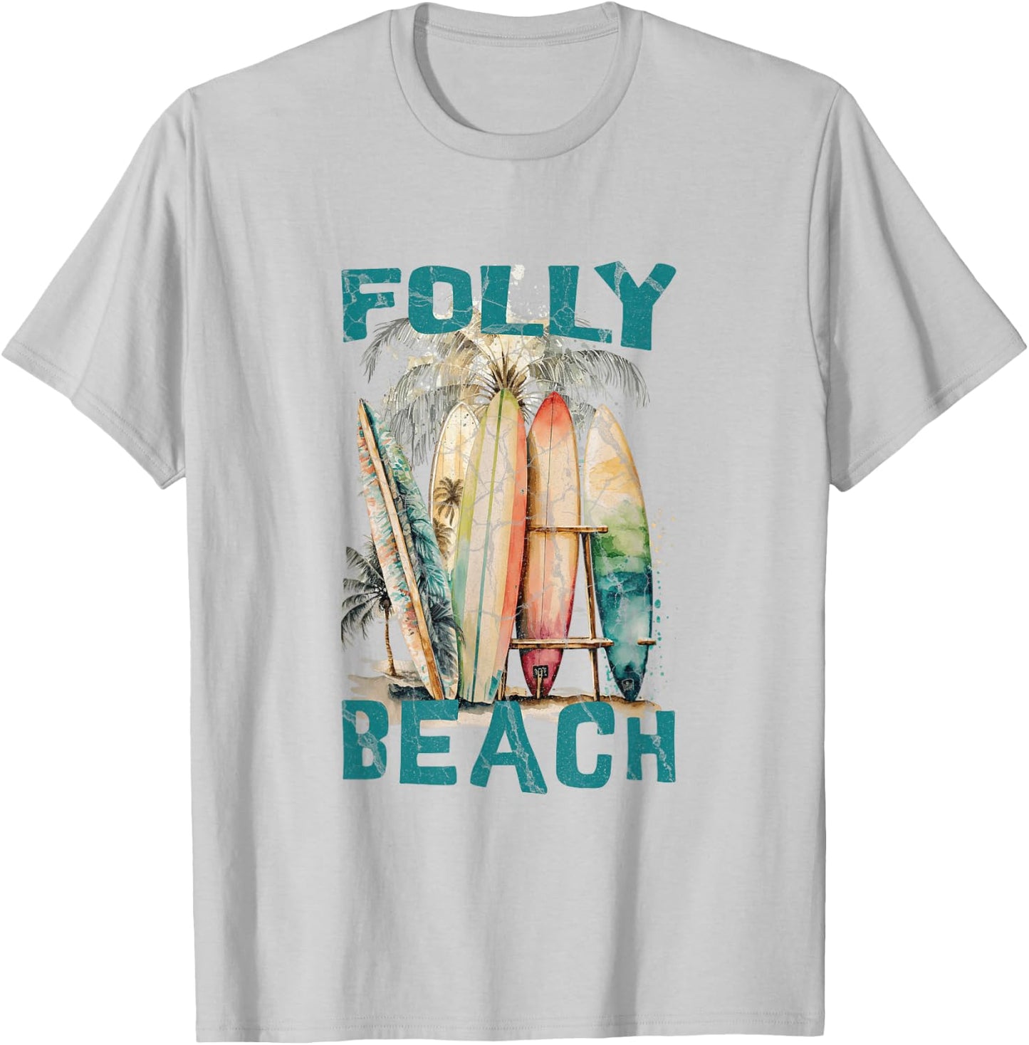 Folly Beach Men Women Girls Kids T-Shirt - T-Shirt | Ash