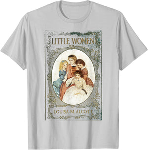 Little Women Louisa May Alcott Vintage Book Cover T-Shirt - T-Shirt | Ash