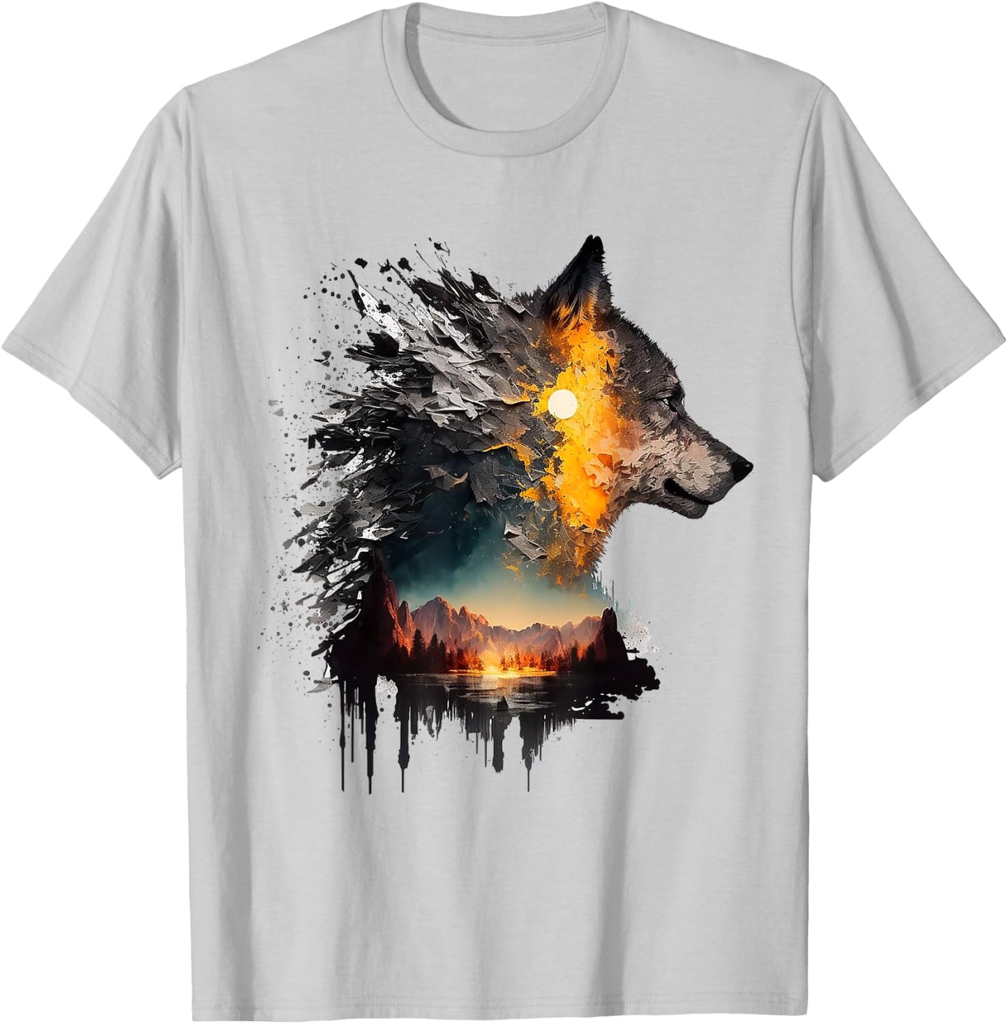 Wolf animal lovers, animal wolf T-Shirt - T-Shirt | Ash