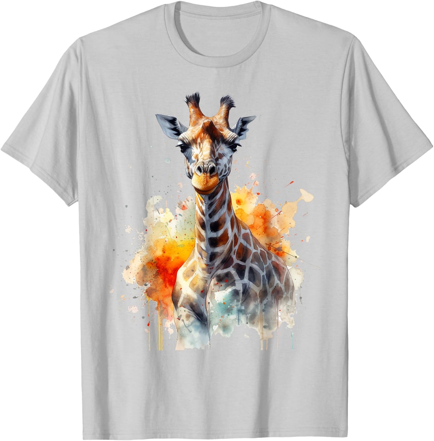Giraffe Art Animal Artwork Zoo Giraffe T-Shirt - T-Shirt | Ash