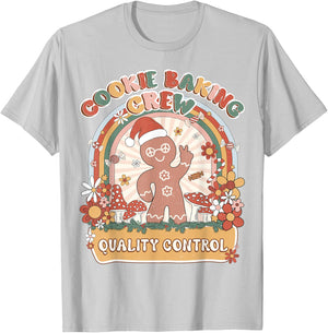 Quality Control Cookie Baking Crew Retro Groovy Matching T-Shirt - T-Shirt | Ash