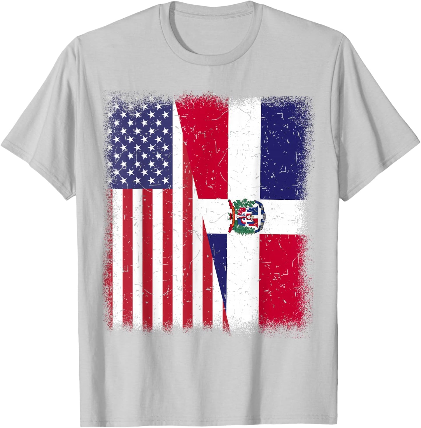 Dominican Republic American Flag Men Women Hispanic Heritage T-Shirt - T-Shirt | Ash