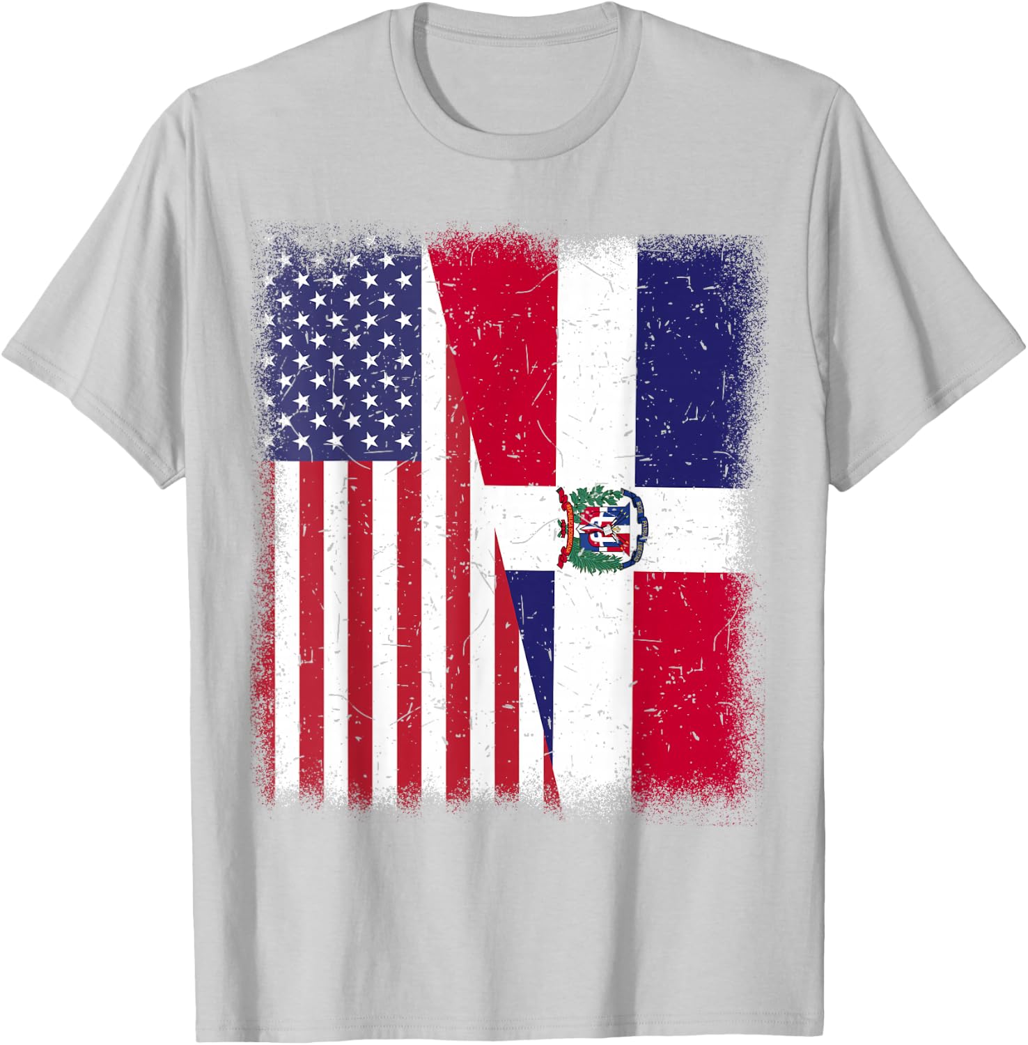 Dominican Republic American Flag Men Women Hispanic Heritage T-Shirt - T-Shirt | Ash