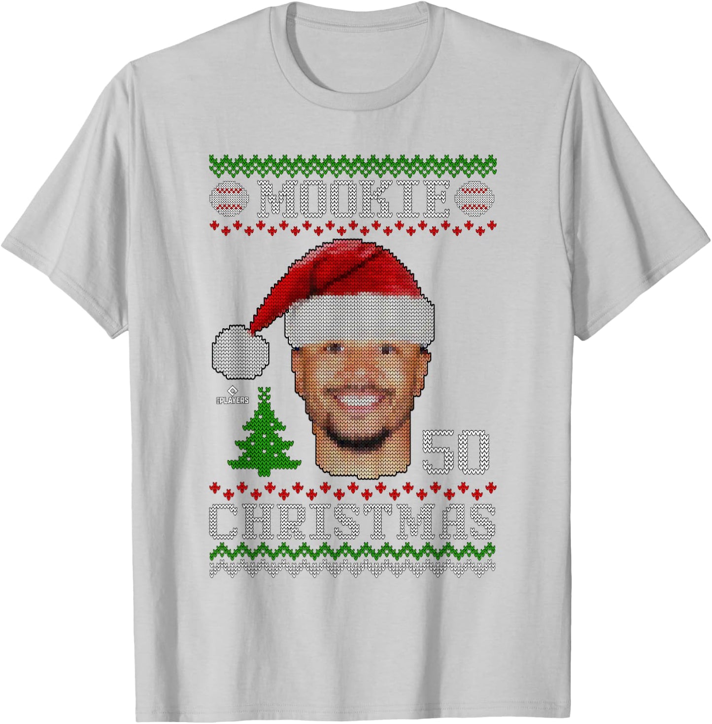 Mookie Betts Los Angeles Baseball Christmas Sweater MLBPA T-Shirt - T-Shirt | Ash