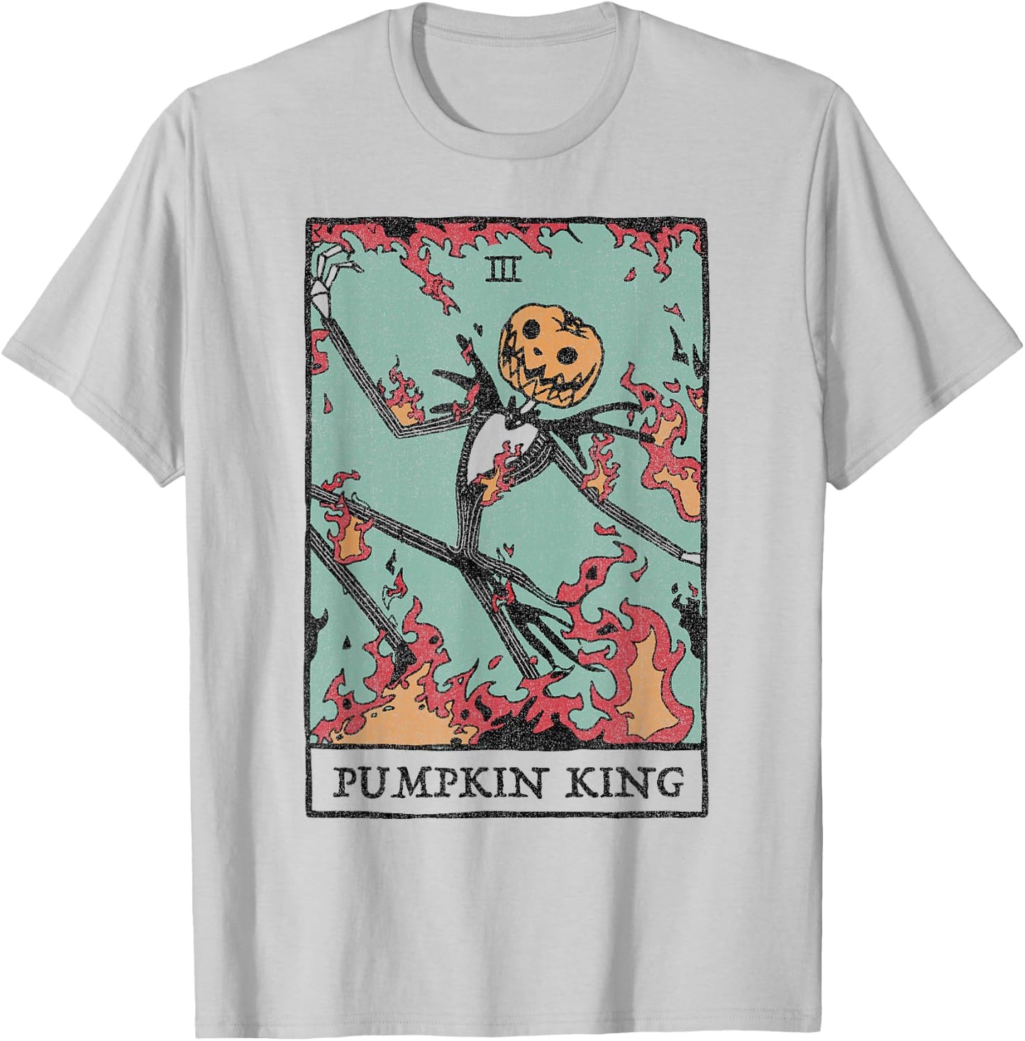 Disney The Nightmare Before Christmas Pumpkin King Tarot T-Shirt - T-Shirt | Ash