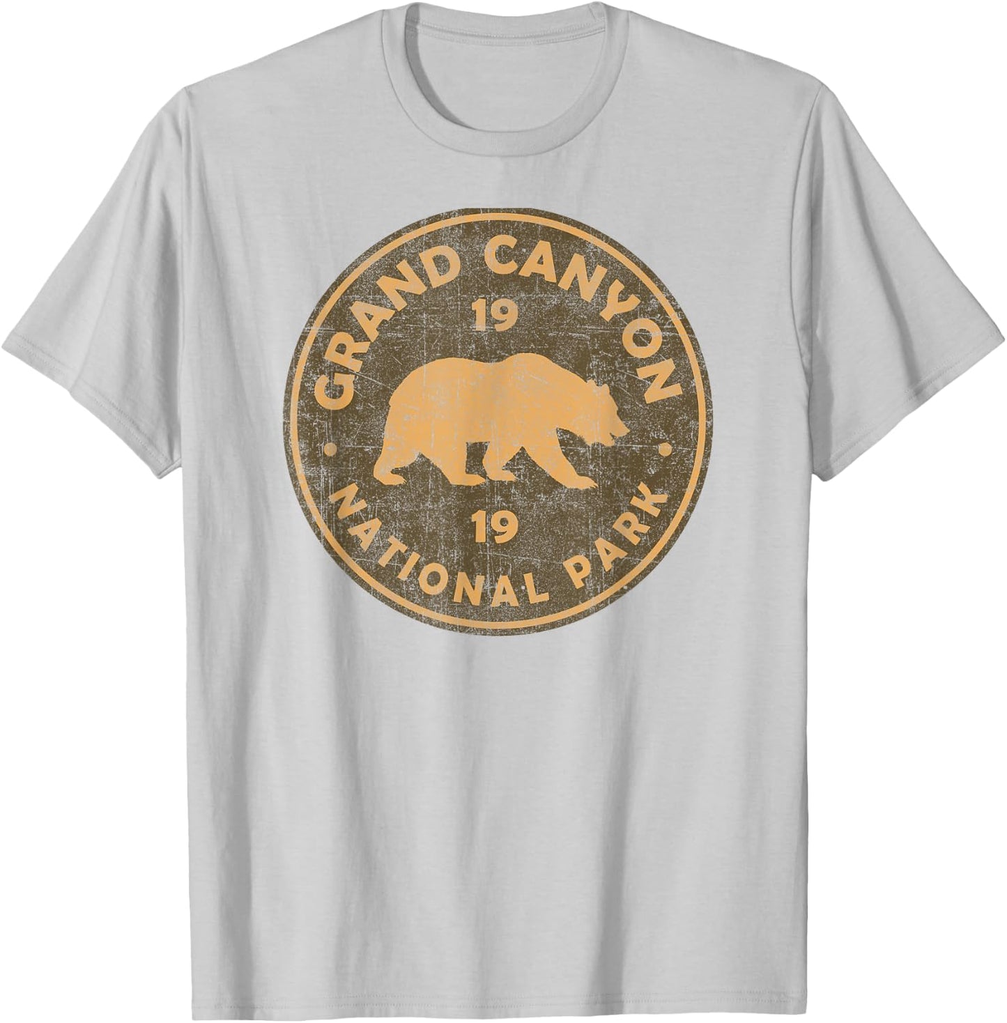 Retro Grand Canyon National Park Arizona Men Kids Hiking T-Shirt - T-Shirt | Ash
