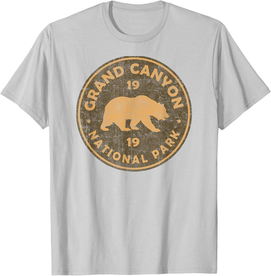 Retro Grand Canyon National Park Arizona Men Kids Hiking T-Shirt - T-Shirt | Ash