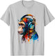 Monkey Wildlife Animal Monkey Lover Cute Monkey Headphones T-Shirt - T-Shirt | Ash