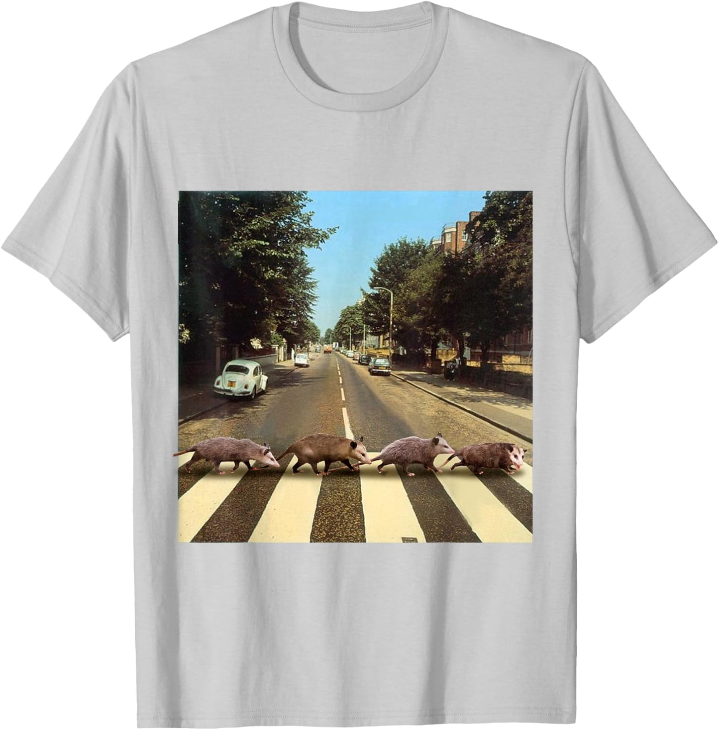 Possums Road Crossing Parody Opposum Lover T-Shirt - T-Shirt | Ash