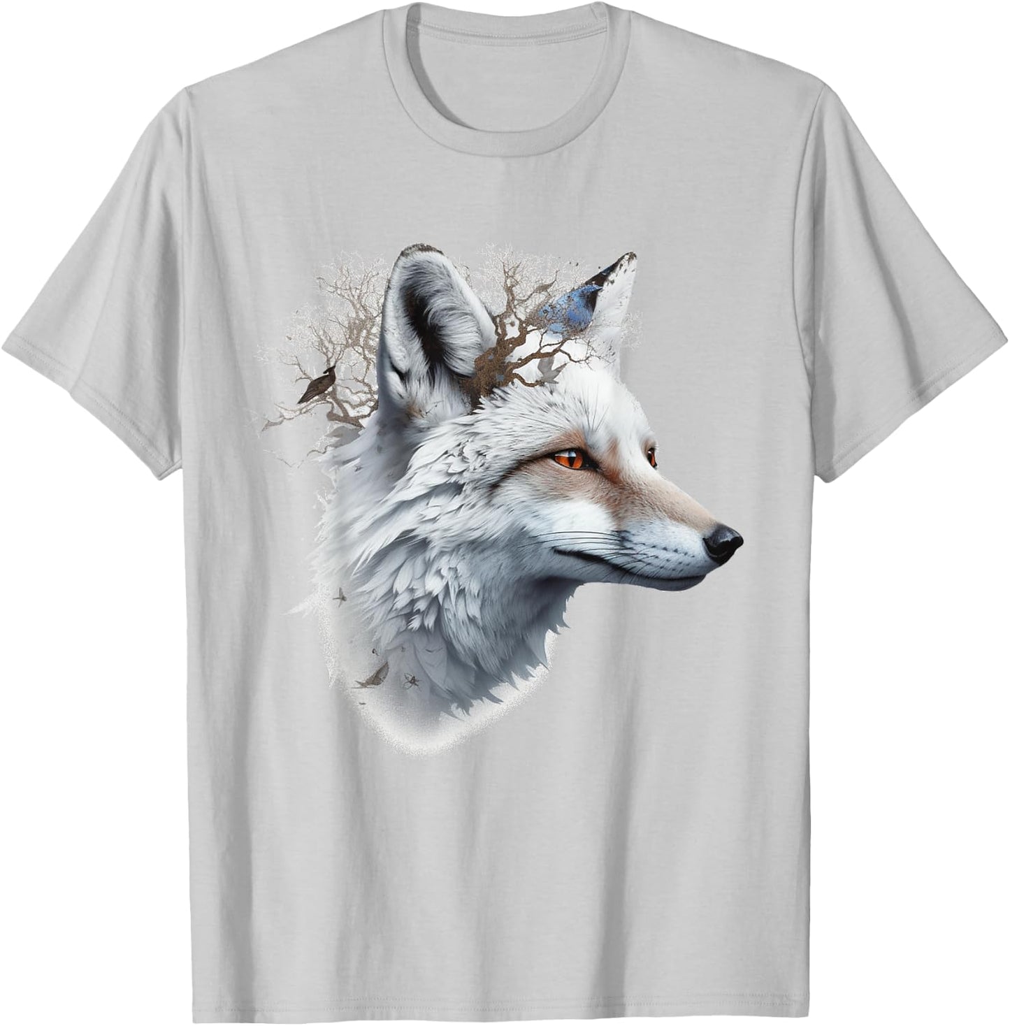 Fox Animal Art - Artwork Fox T-Shirt - T-Shirt | Ash