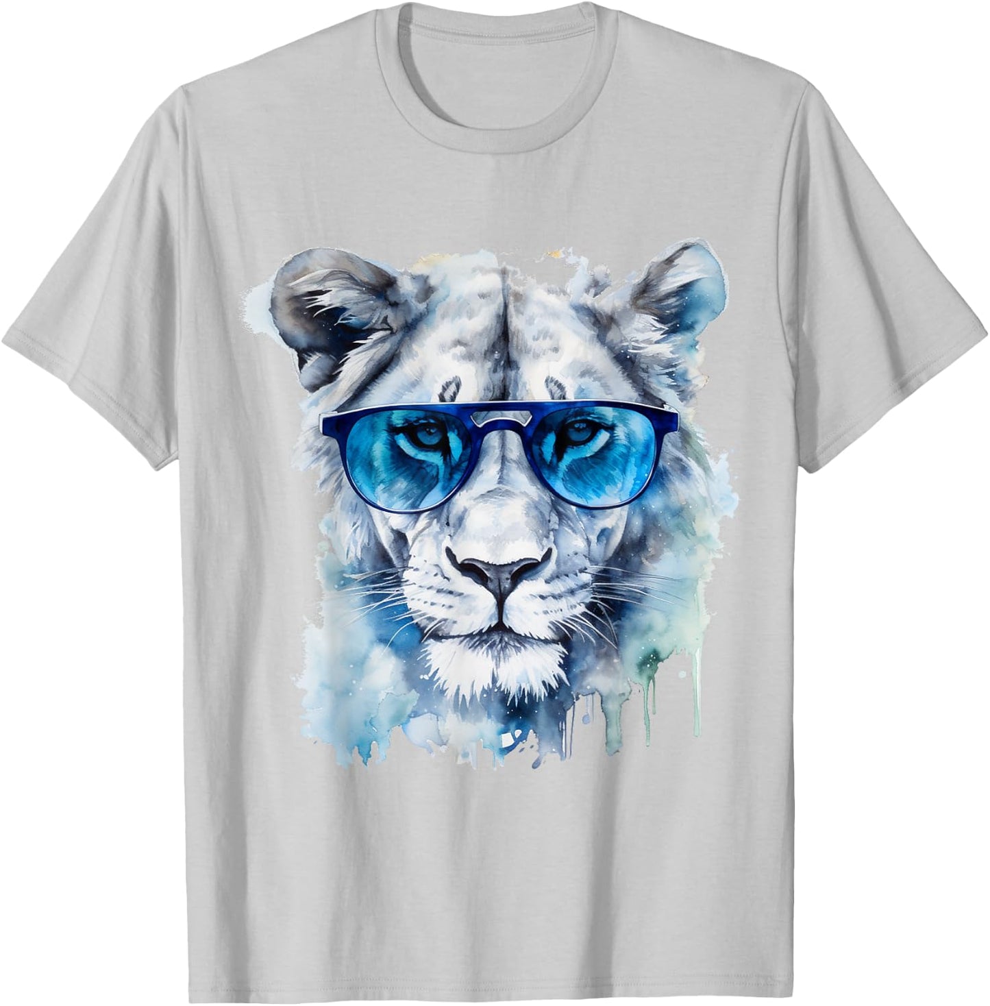 White Lion Artwork - Animal Sunglasses Art Lion T-Shirt - T-Shirt | Ash