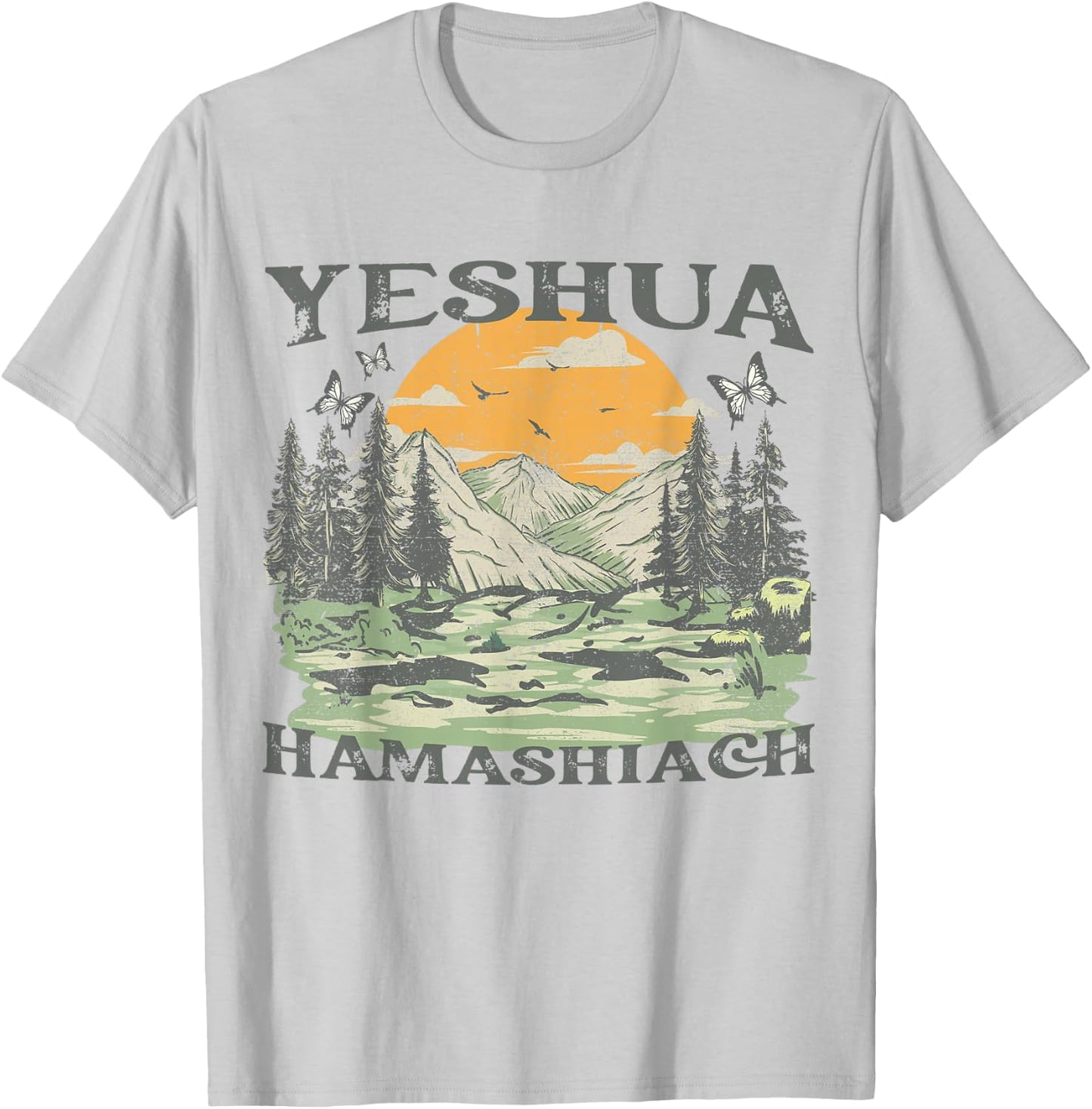 Yeshua Hamashiach Jesus Scripture Christian Bible Faith T-Shirt - T-Shirt | Ash