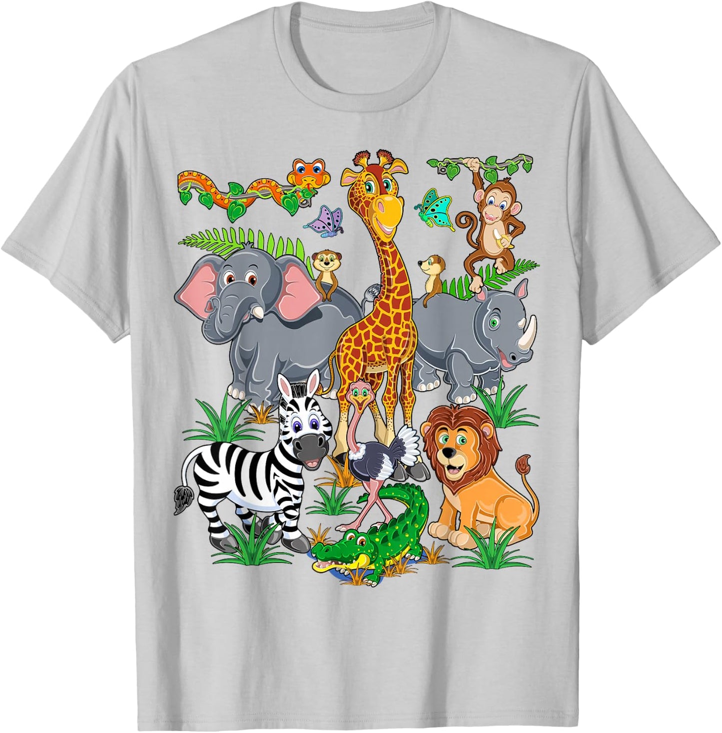 Cute Zoo Animal for Kids Day At The Zoo-Kids Safari Birthday T-Shirt - T-Shirt | Ash