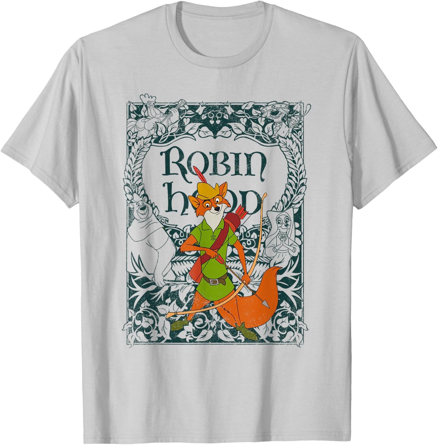 Disney Robin Hood Retro Vintage Distressed Small T-Shirt - T-Shirt | Ash
