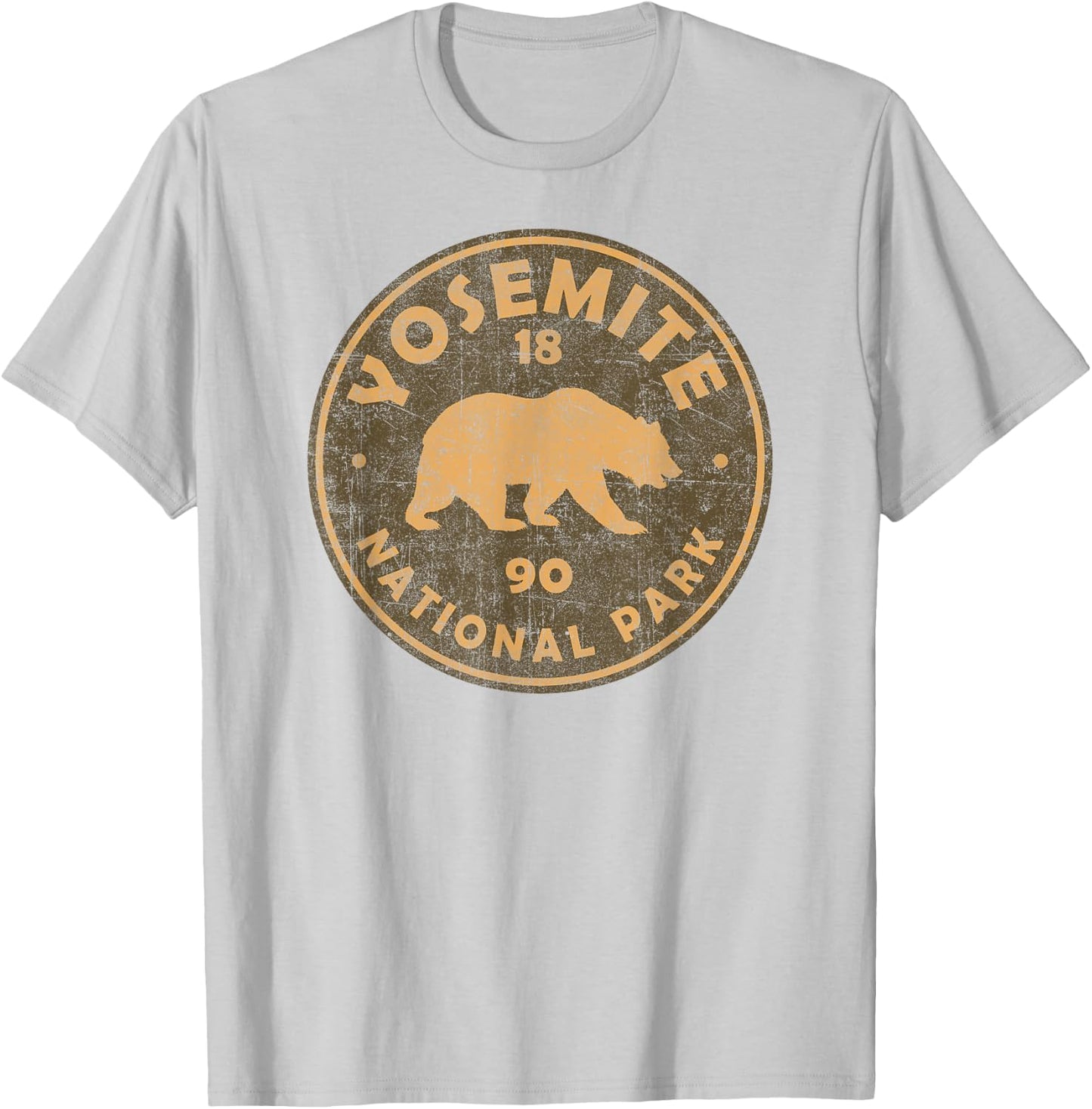 Retro Yosemite California Established 1890 National Park T-Shirt - T-Shirt | Ash