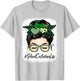 School Custodian Women Messy Bun St Patrick's Day Shamrock T-Shirt - T-Shirt | Ash