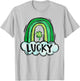 Lucky Rainbow St. Patrick's Day Shamrock Irish Women Girls T-Shirt - T-Shirt | Ash