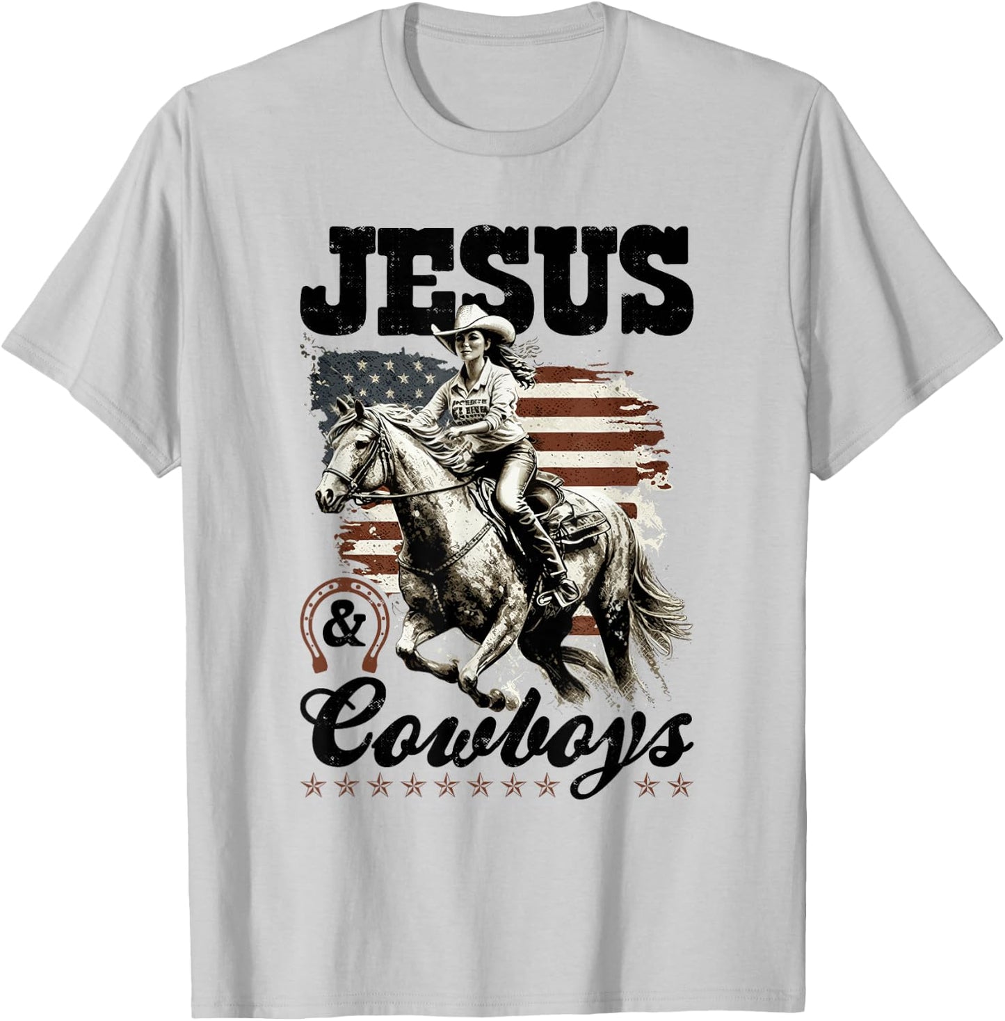 Country Jesus and Cowboys, Christian Cowgirl T-Shirt - T-Shirt | Ash