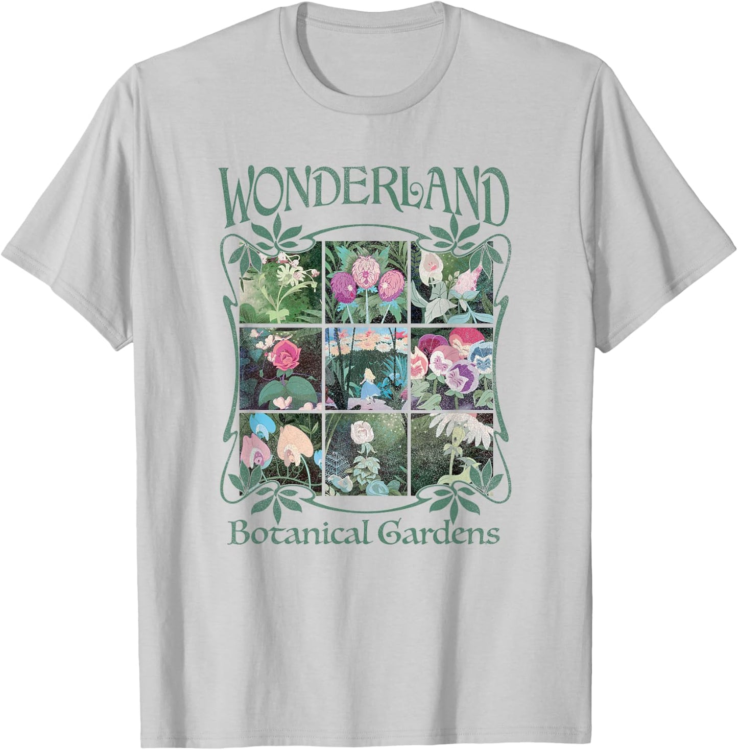 Disney Alice in Wonderland Botanical Gardens T-Shirt - T-Shirt | Ash