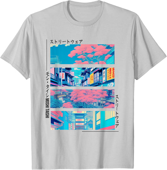 Retro Lofi Tokyo Japanese Streetwear Aesthetic Graphic T-Shirt - T-Shirt | Ash