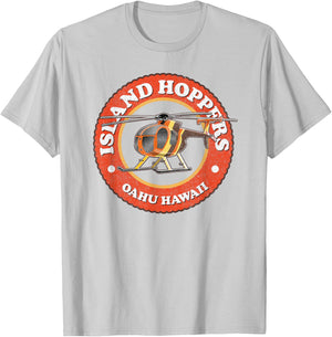 TC's Island Hoppers Helicopter Vintage Oahu Hawaii T-Shirt - T-Shirt | Ash