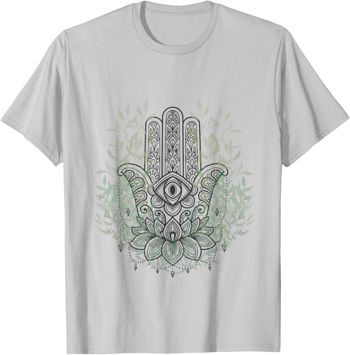 Hand of Fatima/ Hamsa /S-XXXL / Yoga/ Meditation T-Shirt - T-Shirt | Ash