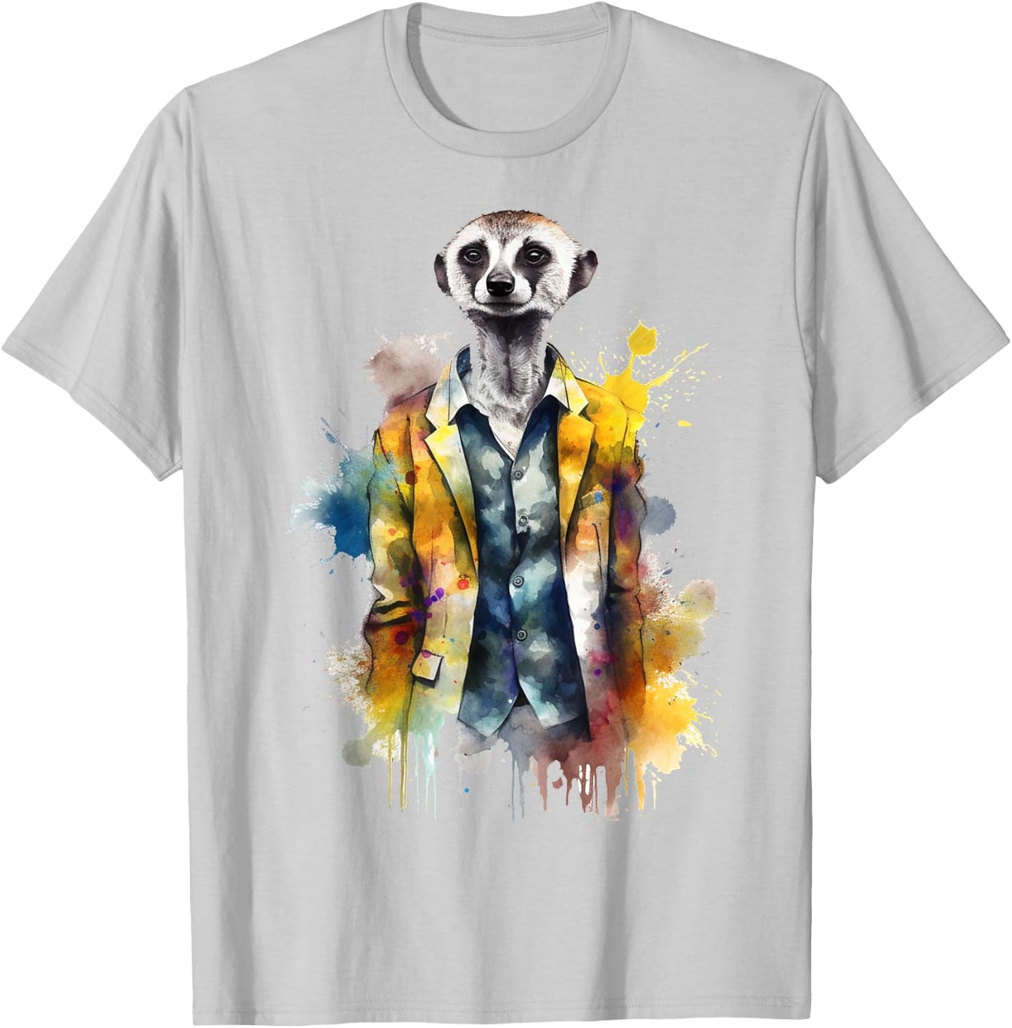 Meerkat Lover Artwork | Animal Motif Meerkat T-Shirt - T-Shirt | Ash
