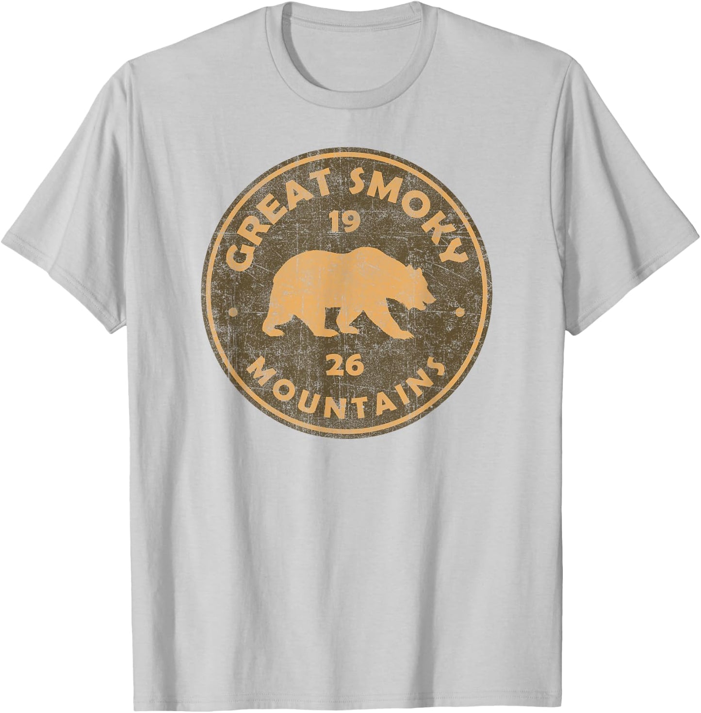 Retro Bear Great Smoky Mountains National Park Hiking T-Shirt - T-Shirt | Ash
