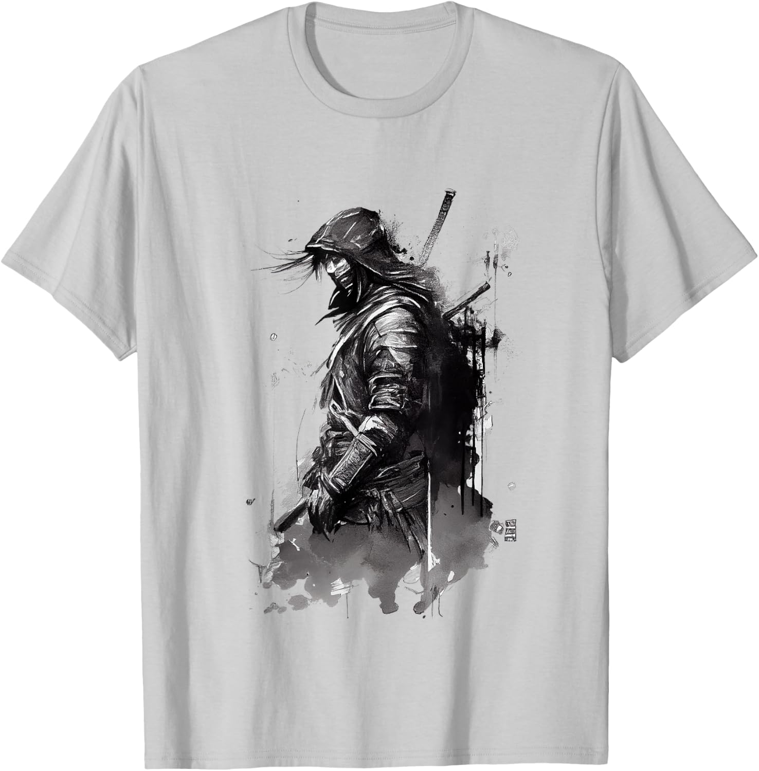 Ronin Samurai Warrior T-Shirt - T-Shirt | Ash