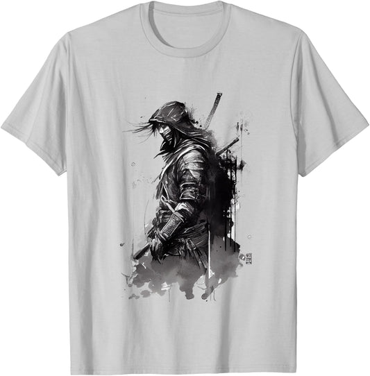 Ronin Samurai Warrior T-Shirt - T-Shirt | Ash