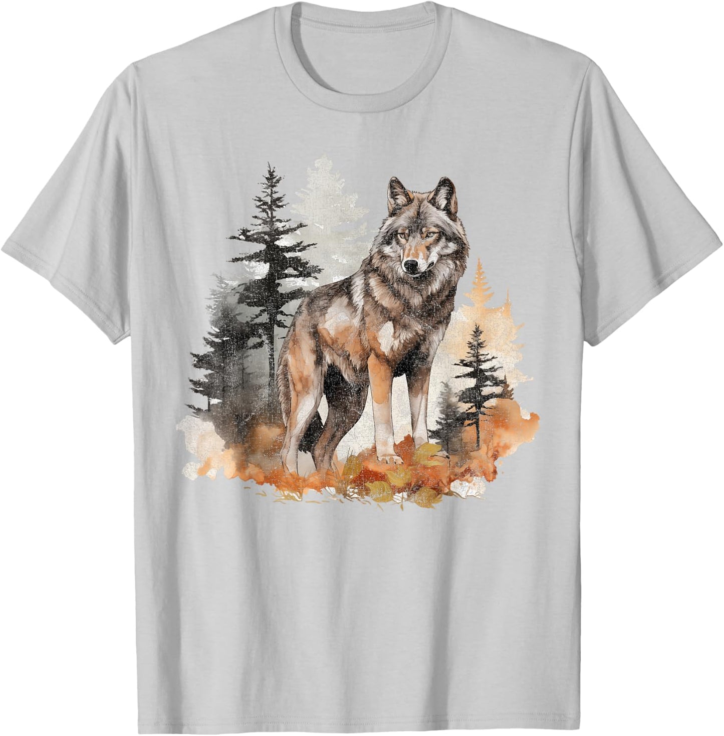 Wolf Survives Mountain Silhouette Art Lone dog Women T-Shirt - T-Shirt | Ash